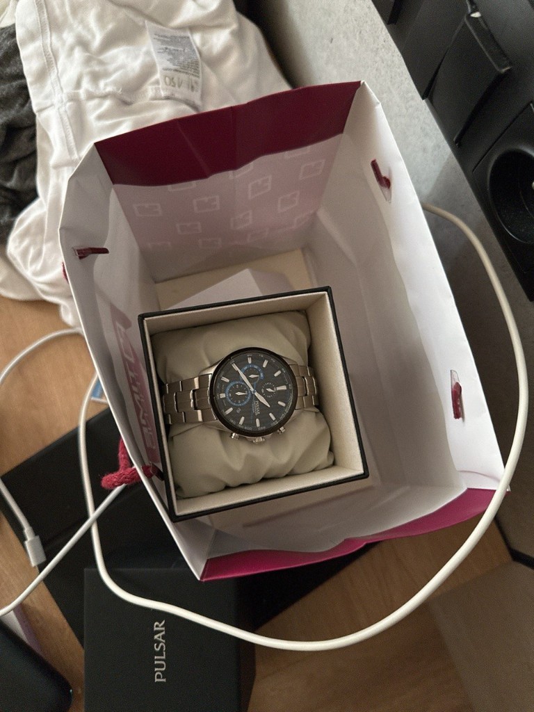 Часы в коробке, покупка после роста Telegram-канала